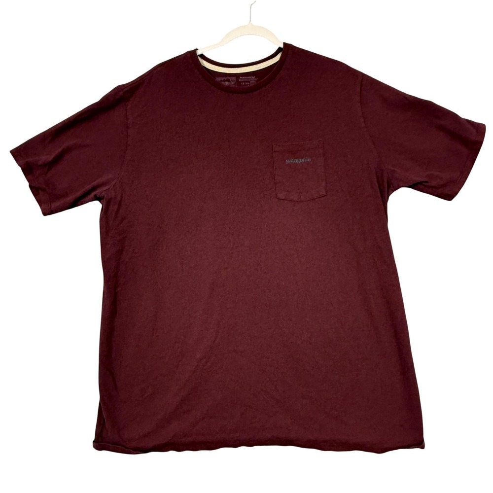 Patagonia Men's Long Sleeve Pocket Tee - Burgundy